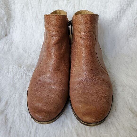 Lucky Brand Breck Brown Leather Ankle Boots Size 9 - Picture 2 of 6